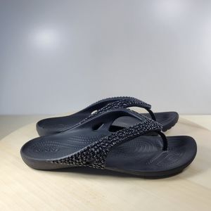 Crocs Kadee II Embellished Flip FlopThong Sandals Women's Size 10